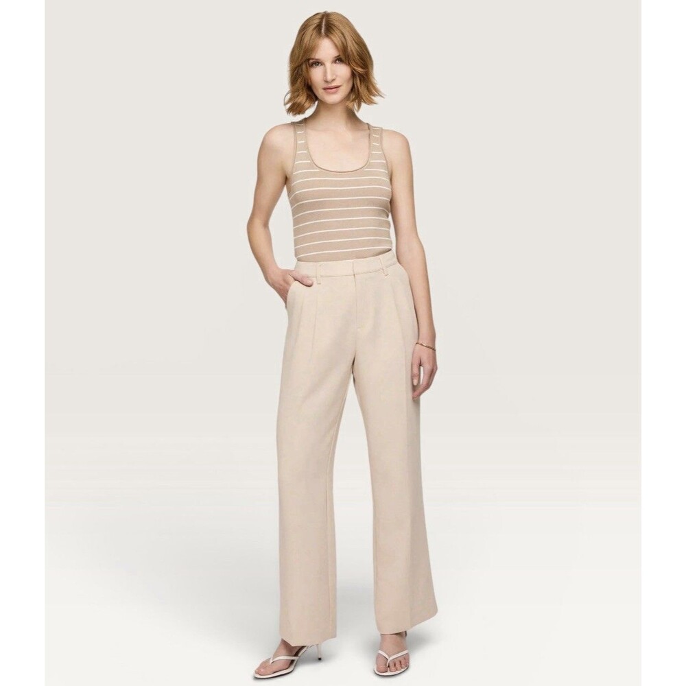 NWT Gentle Fawn Luna Trouser Dress Pants Womens Size 8 Bone Light Beige NEW $138
